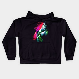 EDM Rave Psychedelic trippy new age colorful horse Kids Hoodie